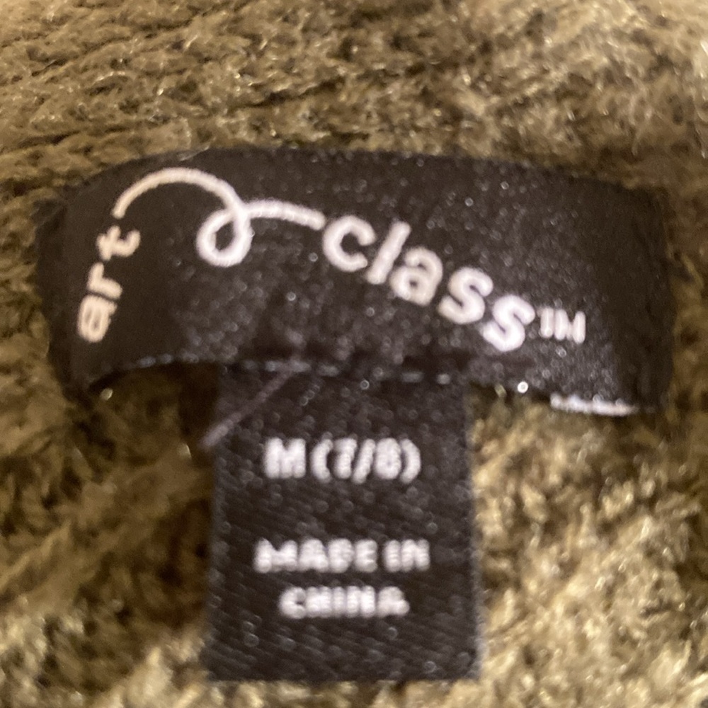 🍋 Art Class olive cardigan with unique braided back detail, medium (7/8) - Picture 4 of 5